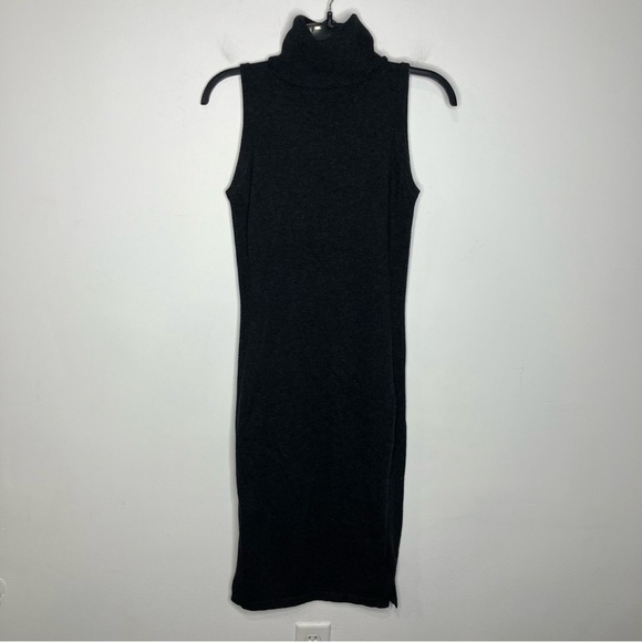 Autumn Cashmere charcoal gray sleeveless dress turtleneck 100% cashmere size XS - Picture 3 of 8